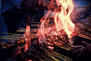 火，热，烤架，阴燃，热，烧伤，厨师，烧烤，现场