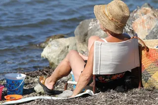 海滩，放松，夏天，宁静，晒黑