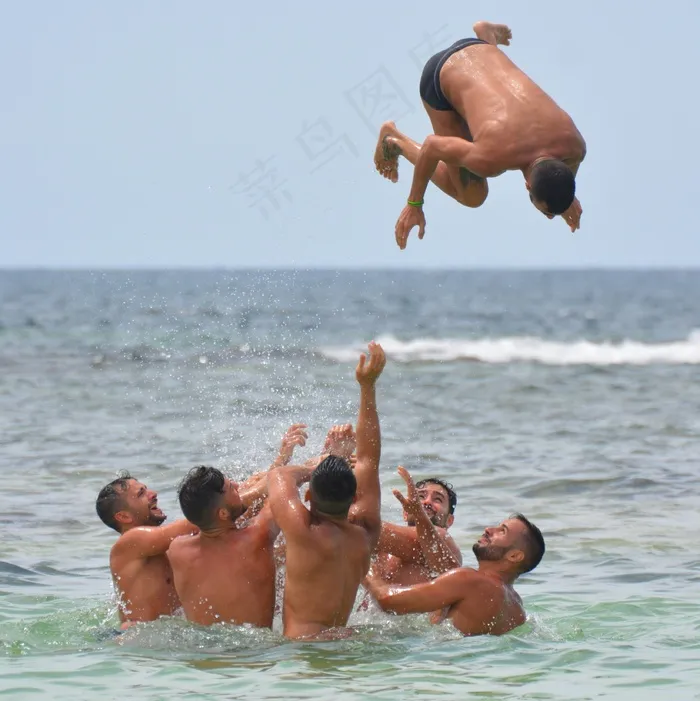 男子，海，人，泳裤，避暑