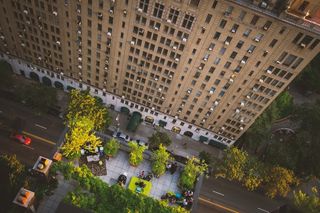 外立面，空中，看法，从上面，建筑，城市