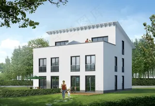 独户住宅，别墅，渲染，可视化