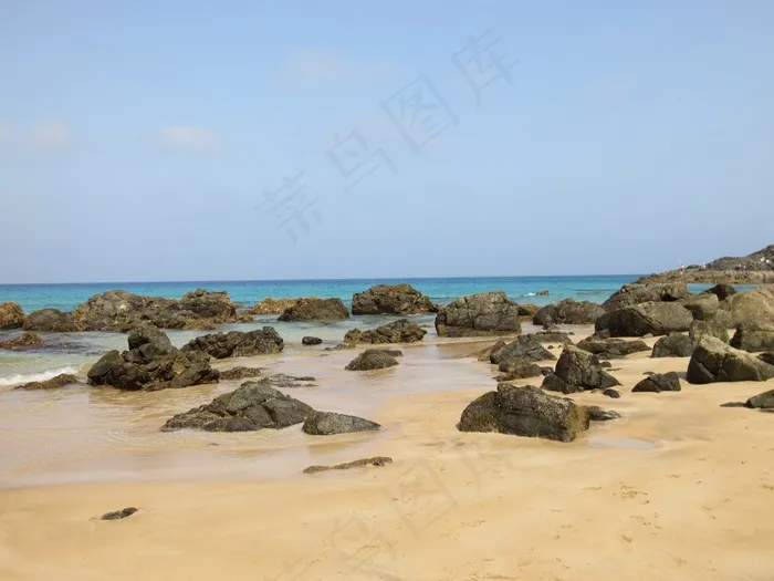 自然，海，景观，夏天，水，蓝色，岩石