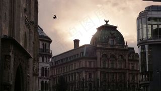 奥地利，维也纳，日落，太阳，鸟，视图