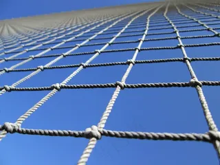 网格，障碍物，透视图，角度，向上，绳索，结