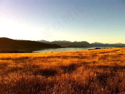 湖,原野,山,新西兰,户外,日落 湖,原野,山,新西兰,户外,日落