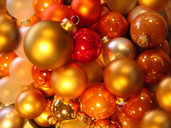 球，Christbaumkugeln，Glaskugeln，黄色，橙色