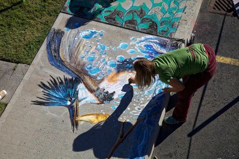 粉笔绘画，艺术，粉笔，绘图，素描，艺术家