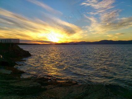 岛，日落，圣劳伦斯河