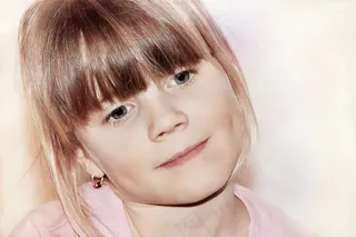 儿童，女孩，金发，脸，如梦如幻，肖像