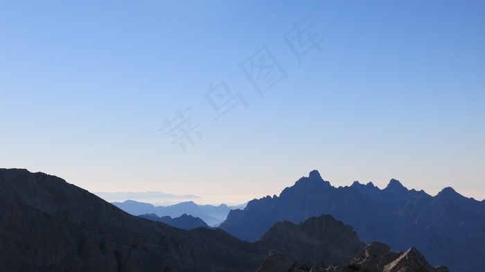 山，Picos德欧罗巴，日落