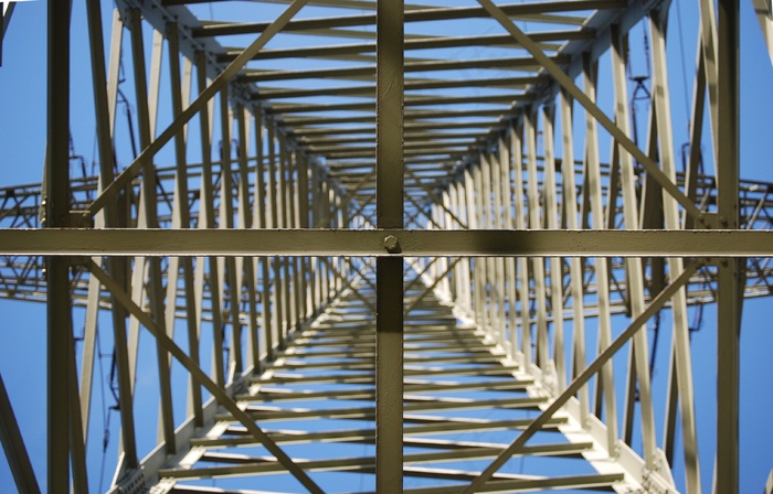 高压，Strommast，电源线，透视图