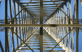 高压，Strommast，电源线，透视图