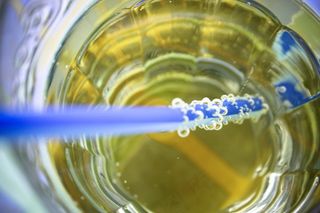 饮料，稻草，杯，玻璃，软性饮料，美味