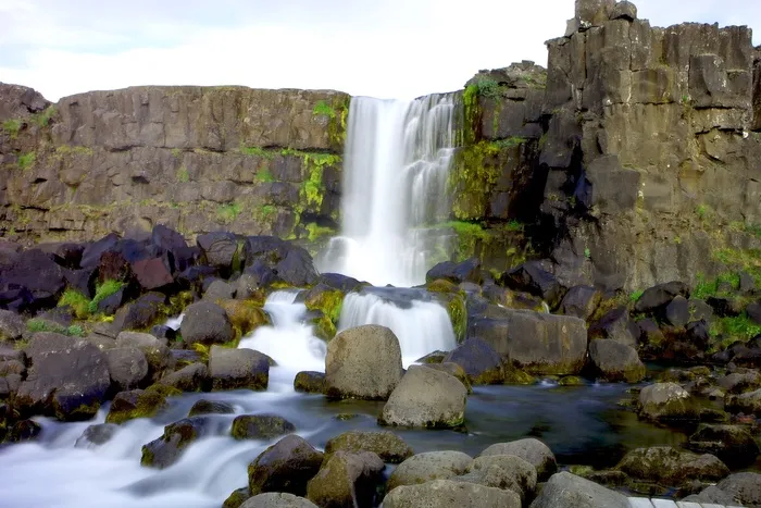 Öxarárfoss，冰岛，级联，景观，水，自然