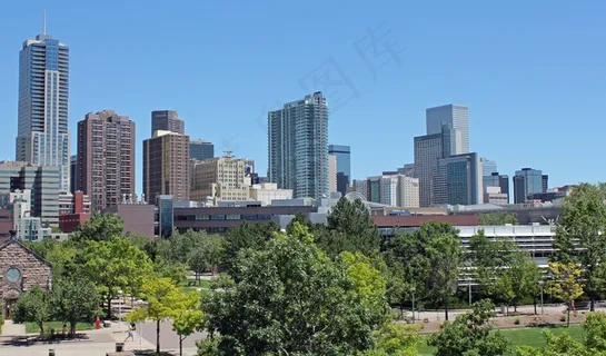 丹佛,科罗拉多州,城市,市中心,天际线,城市景观 丹佛,科罗拉多州,城市,市中心,天际线,城市景观