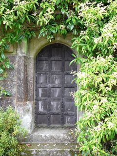 目标，砌体，中世纪，花园，门，前门