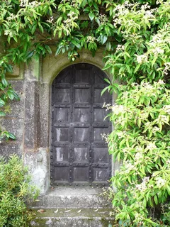 目标，砌体，中世纪，花园，门，前门