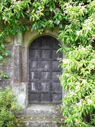 目标，砌体，中世纪，花园，门，前门