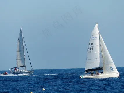 船舶，帆船，帆，悬挂，桅杆，海，海洋