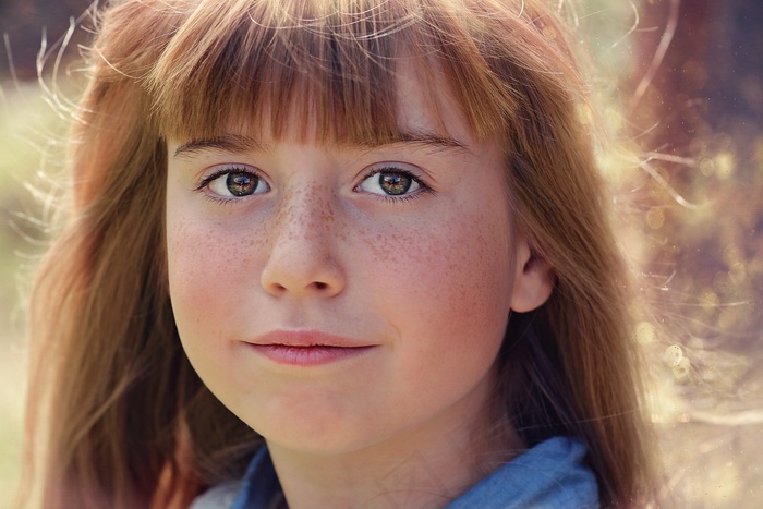 人，人的，女性，女孩，长长的头发，脸，视图