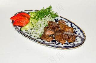 鸡肉，油炸，肉，油炸，烤串，烤肉串