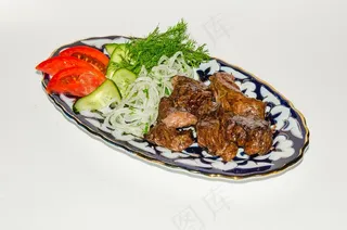 鸡肉，油炸，肉，油炸，烤串，烤肉串