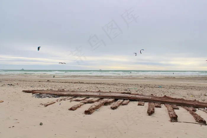 海滩，击毁，海岸，沙滩，搁浅
