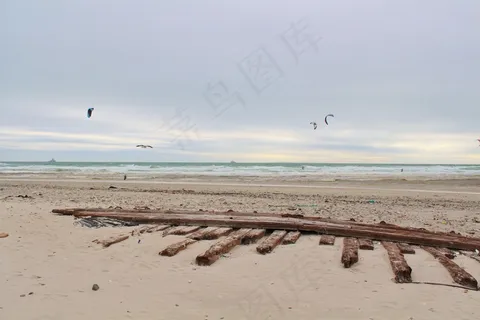 海滩，击毁，海岸，沙滩，搁浅