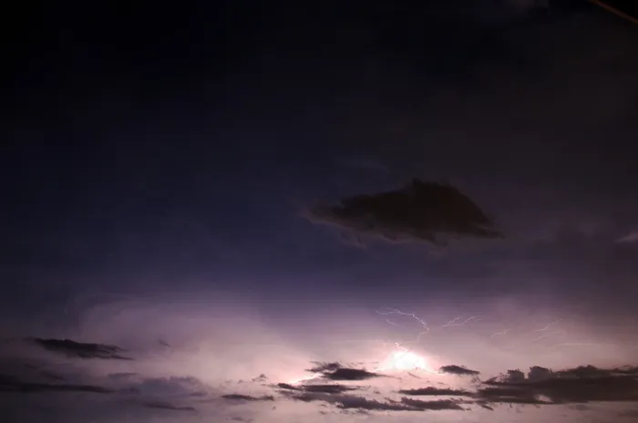雷声，闪电，云，夜晚，雷暴