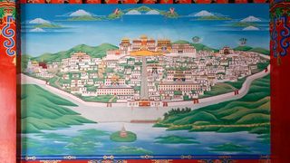 图像，绘画，中文，中国，丽江，修道院