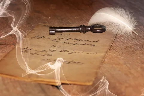 字母，老，古董，手写，密钥，字段，木