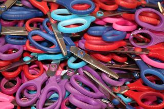 剪刀，学校，配件，多彩，切，工具