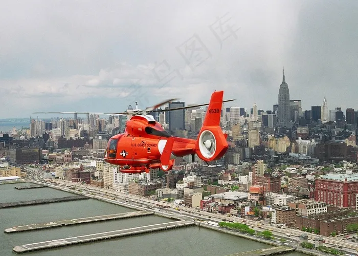 直升机，曼哈顿，纽约，海岸警卫队，飞行