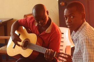 吉他课，音乐学院，学习，黑色，年轻