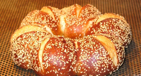 酒花圈，卷，贝克，烘烤，吃，食品，脆皮