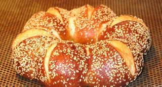 酒花圈，卷，贝克，烘烤，吃，食品，脆皮