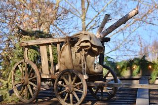 手推车，木材，古董，马车车轮，辐条，装饰