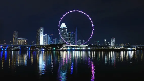 新加坡,摩天轮,摩天轮,河,天际线 新加坡,摩天轮,摩天轮,河,天际线