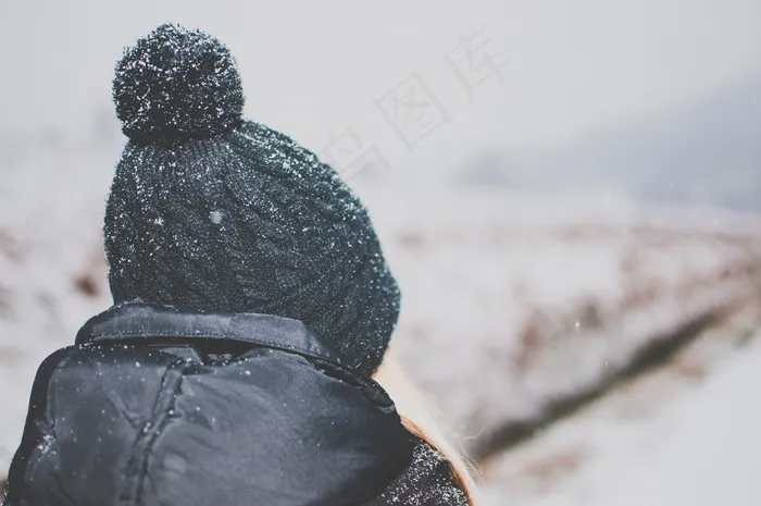 女孩，帽子，转矩，无檐小便帽，冬天，雪，冷，人