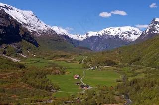 挪威，Fjordlandschaft，山，景观，自然
