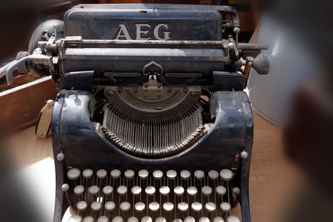 打字机，旅行打字机，字母，字母