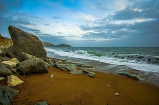 多塞特郡，Worbarrow湾，波浪，海洋，自然，海景