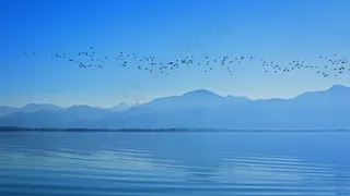 剪影，景观，基姆湖，天空，山