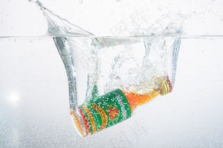 水，注入，瓶，喷雾，水溅