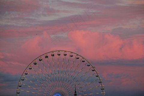摩天轮，年市场，Abendstimmung，日落
