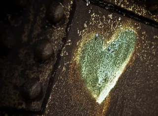 心，喷雾，绘，标签，粗略生锈，设计