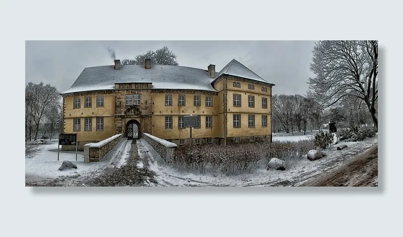 城堡，冬天，雪，斯特伦德城堡