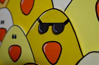 鸡，凉，木材，鸡，背景，可笑