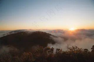 in musik hab´ ich ´ne eins,天空,树,风景,山峦,日落时山上空的云