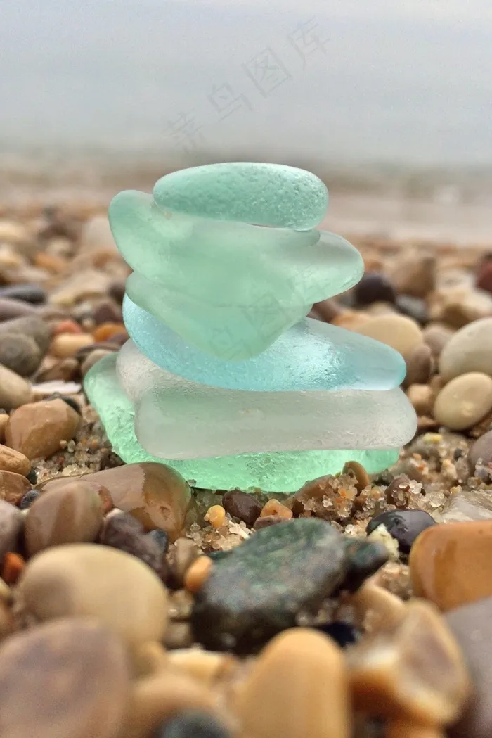 海滩玻璃，海岸，海滩，玻璃，海，水，滨
